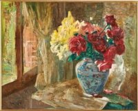 le bouquet pres de la fenetre